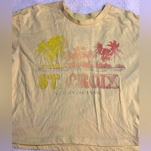 Vintage yellow crop top beach cute goodie two sleeves large